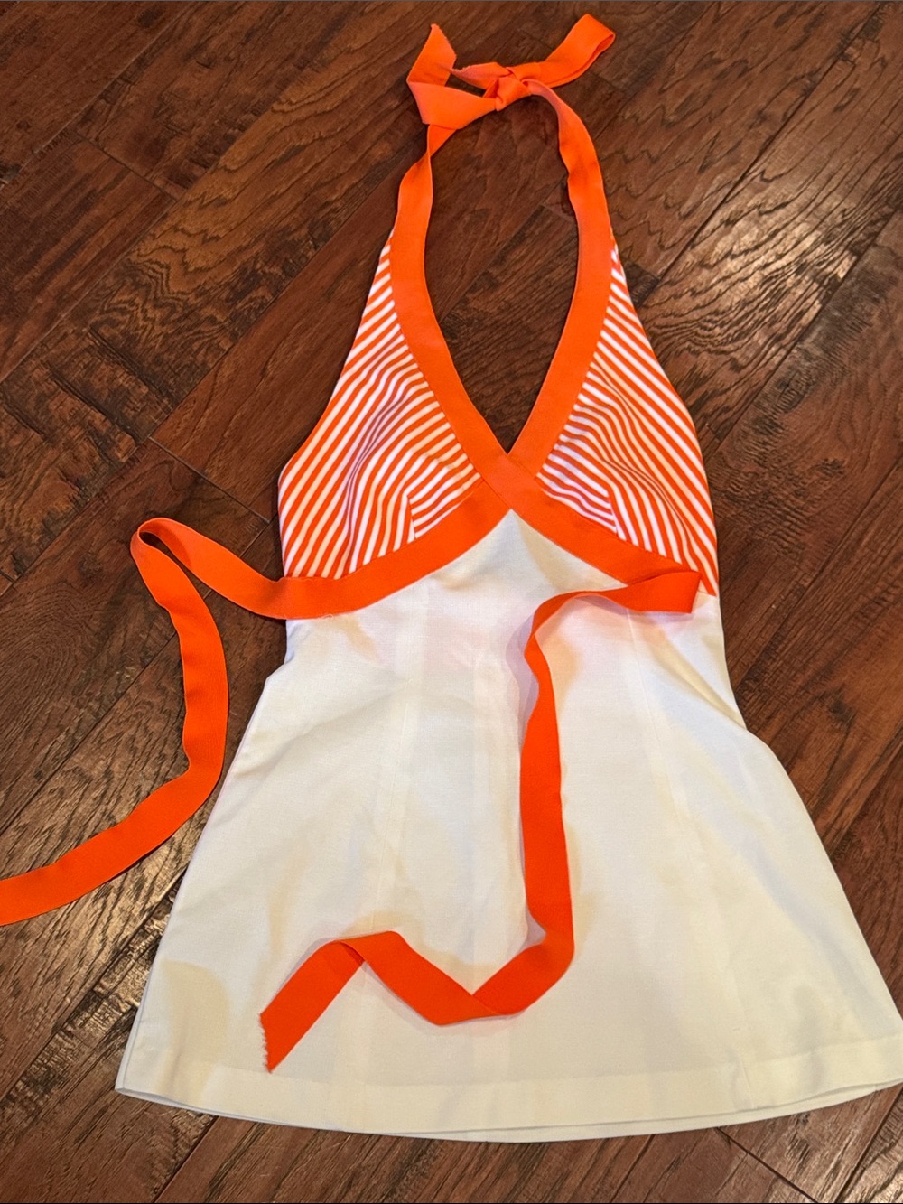 VTG Orange and White Halter tennis Dress